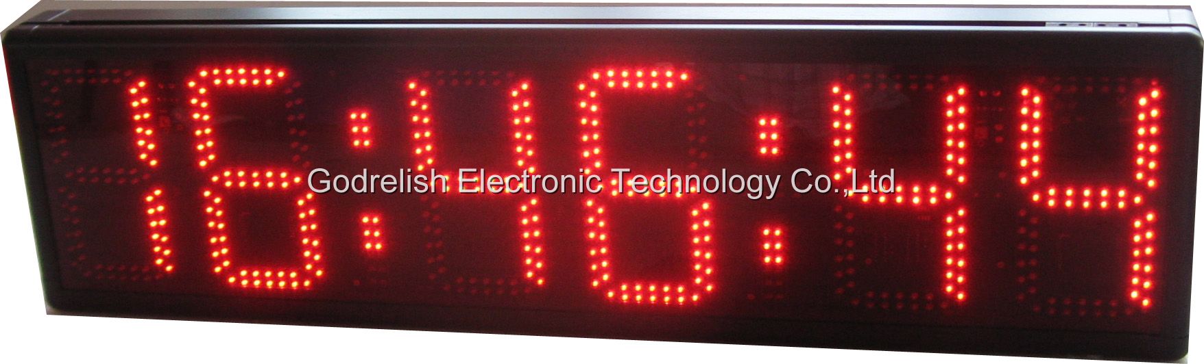 Big 8inch red hour minute second clock timer